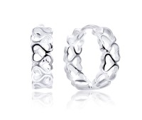 Rolling Hearts Silver Hoop Earring HO-1843